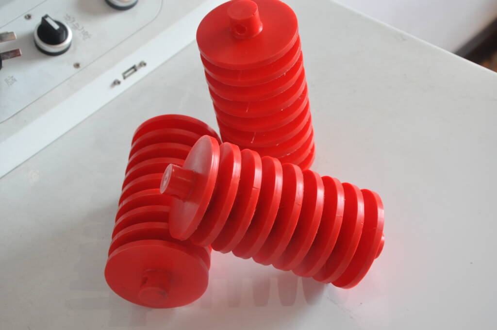 Red polyurethane disc pig